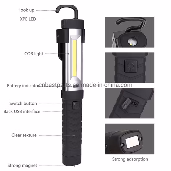Wholesale SMD T6 LED Torch Lamp with 6 Flashing Mode Camping Rechargeable Torch Light Super Bright COB LED Waterproof Tactical Flashlight