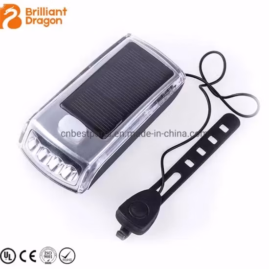 Solar Power Rechargeable Bike Light LED Bicycle Tail Light with Horn