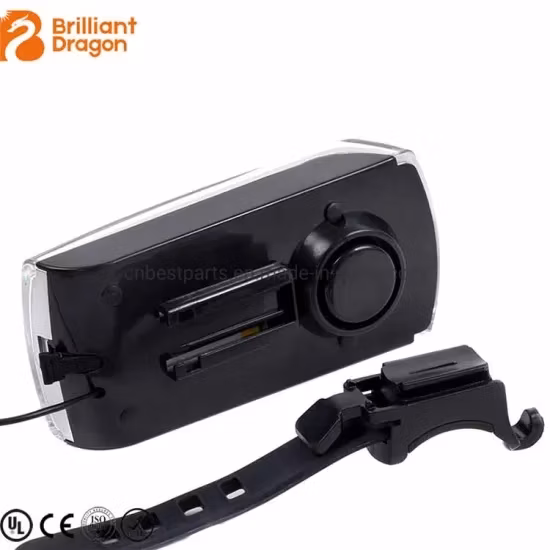 Solar Power Rechargeable Bike Light LED Bicycle Tail Light with Horn
