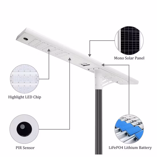방수 IP65 고성능 IP66 야외 보안 조명 IP65 50W 100W 150W LED 가로등 정원 마당 센서 태양 또는 주요 LED 가로등